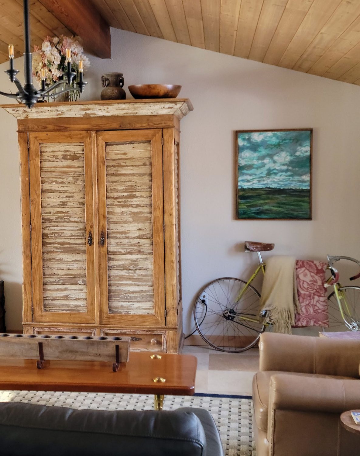 Streamlined living space in Robin and Eric's longtime home, prepared for sale